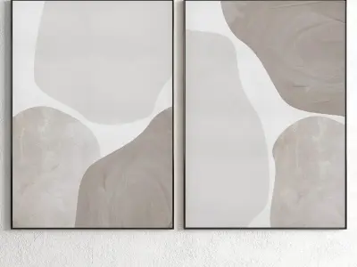 Plaster Two Photo Frame 148 Low-poly 3D model