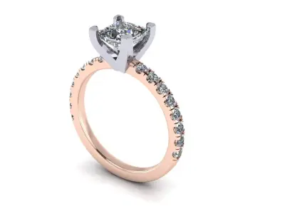 Solitaire Diamond Women Fashion Ring R2 3D print model