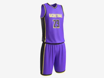 Basketball Uniform Set Purple 3D model