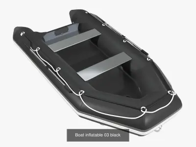 Inflatable Boat Kayak Rowing 3D Model Pack