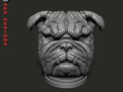 Bulldog version 1 Penstand cum flowerspot 3D print model