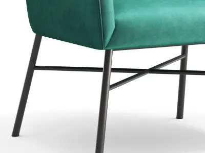 Aurelie Tub Chair in Emerald Green Velvet 3D model