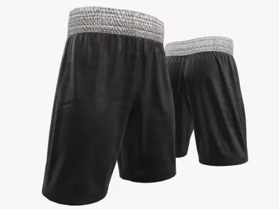 Black boxing shorts Low-poly 3D model