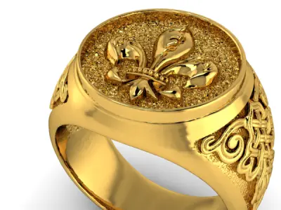 FLEUR-DE-LIS RING 3D print model
