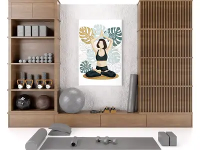 Home Gym Yoga Fitness Decoration Set 061   3D model