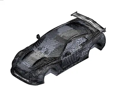 Nissan GTR car model assembly 3D model