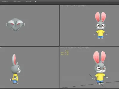 Cartoon rabbit Low-poly 3D model get