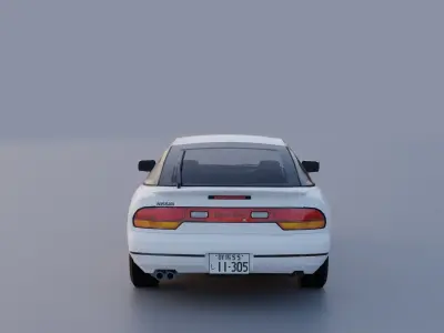 Nissan 180sx Kenji style Low-poly 3D model