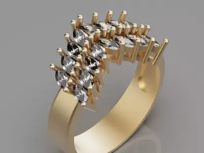 Lux  ring earrings  printable gold jewelry printable 3D model 3D print model