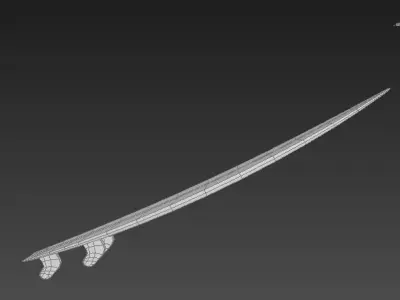 SurfBoard wooden Low-poly 3D model