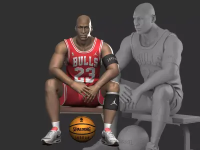 Micheal Jordan 3D Printable 8 3D print model