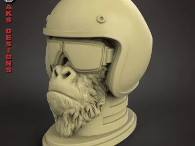 Biker Gorilla 2 Penstand cum flowerpot 3D print model