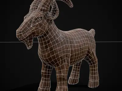 Clay Goat Low-poly 3D model