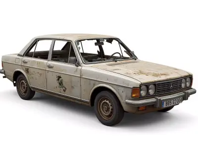 Abandoned Middle Eastern Civilian Car 3D Model Low-poly 3D model