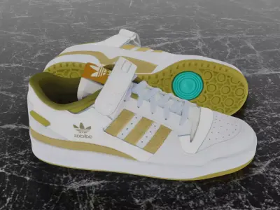 ADIDAS FORUM LOW - YELLOW 3D SHOES Low-poly 3D model