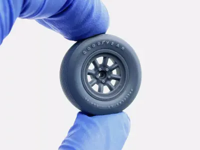 15x8 Minilite Wheel and Goodyear Polyglas G60 Tire 3D print model