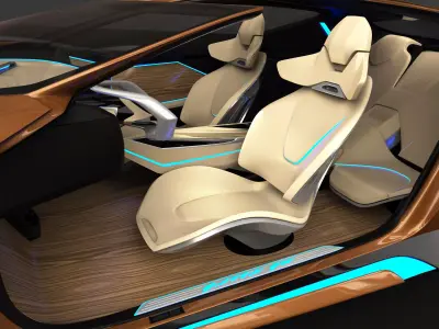seats futuristic car interior design 3D model