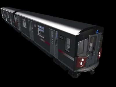 Subway car R142 Low-poly 3D model
