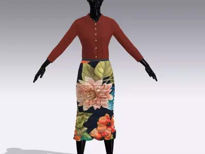 Woman Cloth Dress Low-poly 3D model