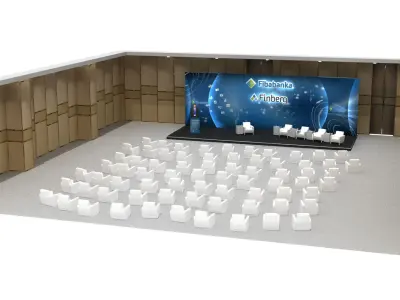 Ceremony Stage Decor 015 With Seating arrangement 3D model