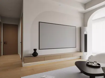 Modern living room dining room interior scenes 275 3D model