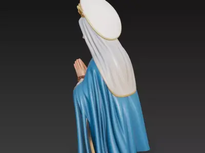 Praying Virgin Mary Bust - Rosary Catholic Sculpture 3D print model