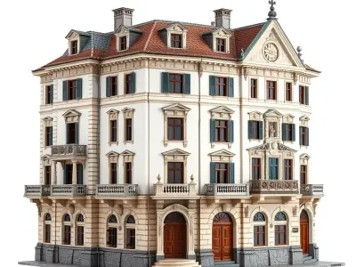th Century Italian Mansion Model Pack Low-poly 3D model