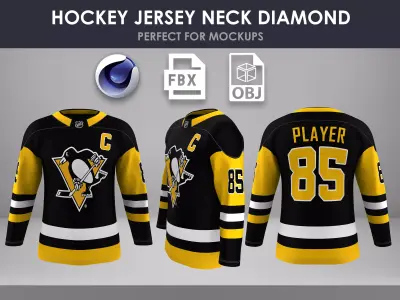 Hockey Jersey Diamond Neck 3D model