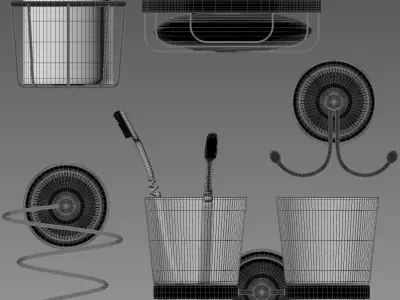 Luxury Gold Color Brass Bathroom Accessories Set 3D model