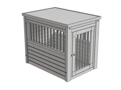 Wooden Furniture Style Dog Crate Medium Size Low-poly 3D model