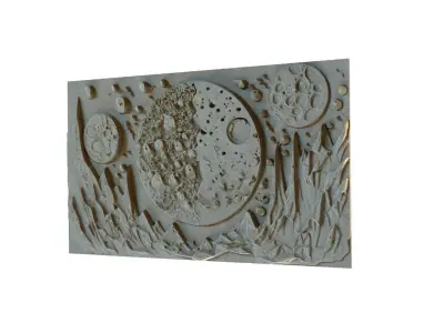 mural decor set wall panel 16 3D model