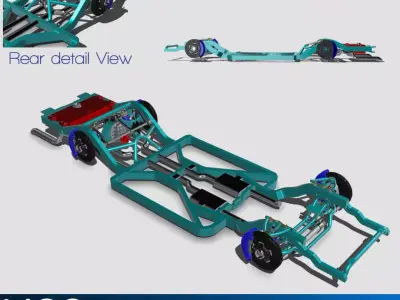 1957 Chevy Bel Air Pro Touring Chassis COMPLETE 3D print model