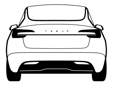 Tesla model 3 - Wallart 3D print model