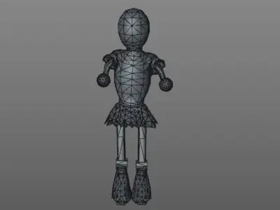 training dummy with  8 animations Low-poly 3D model