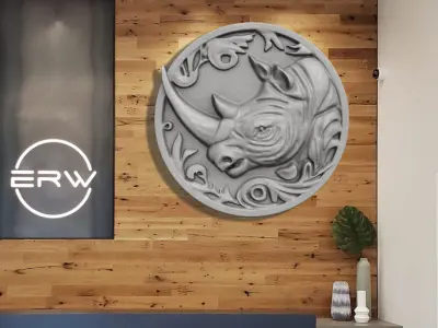 RHINO PENDANT FOR DECORATION CNC 3D print model