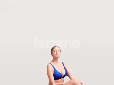  Humano Beautiful Woman in swimsuit sitting pool-2511-032-7358 3D model