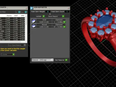 Engagement oval diamond ring 3D print model