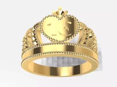 crown ring 16 Free 3D print model
