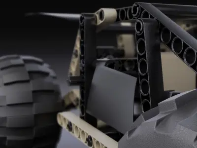 Rigged Lego buggy  3D model