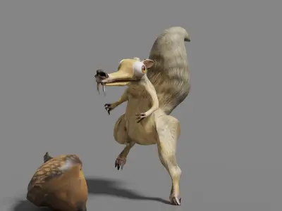 SQUIRREL RIGGED Low-poly 3D model