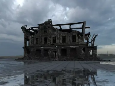 ruin model destroyed building 3D model