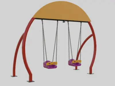 Playground Rounded Swing - 01 3D model