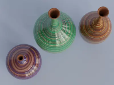 Interior decorative ceramic ethno vases 3D model