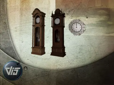 Clocks collection wall clock with roman numerals Low-poly 3D model