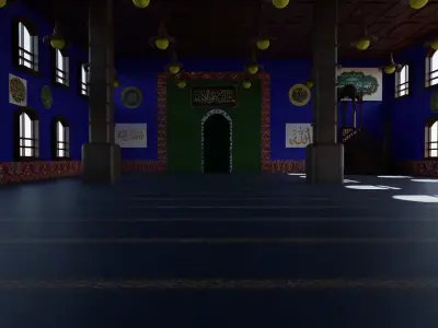 Mosque Interior Low-poly 3D model