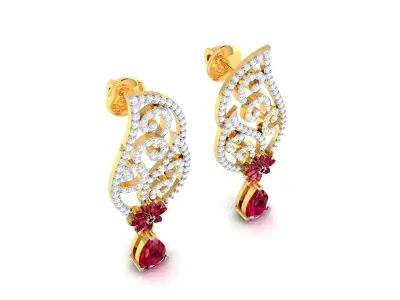 Solitaire Women Earring 3D print model