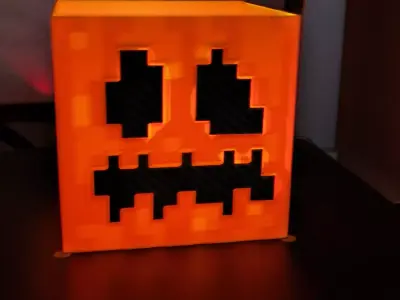 3d printed Minecraft Pumpkin for halloween 3D print model
