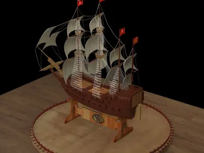 Chinese sail ship 3D model