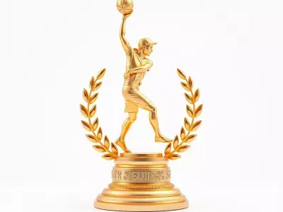 Basketball Trophy with Laurel Wreath model pack Low-poly 3D model