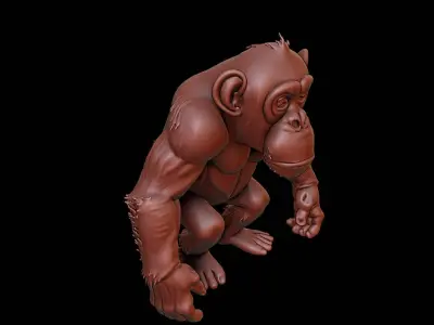 Chimpanzee Animal Sculpture 3D print model purchase